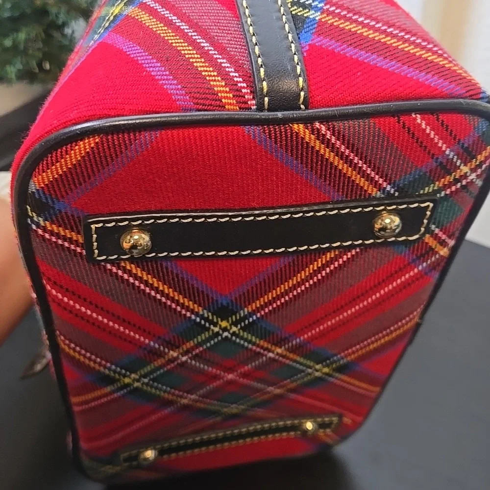 EUC Dooney & Bourke Red Tartan Plaid Dome Satchel - Picture 4 of 16